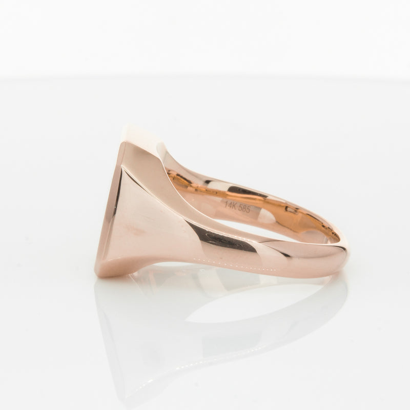14ct Rose Gold Diamond Mens Signet Ring-Ring-Walker & Hall