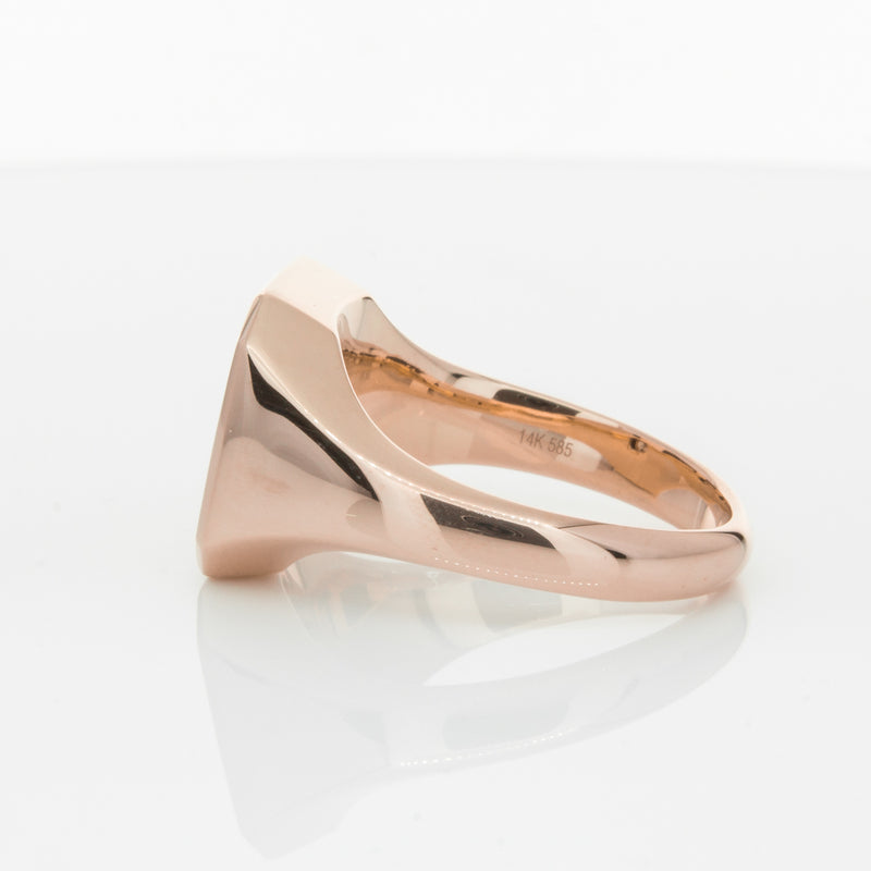 14ct Rose Gold Diamond Mens Signet Ring-Ring-Walker & Hall