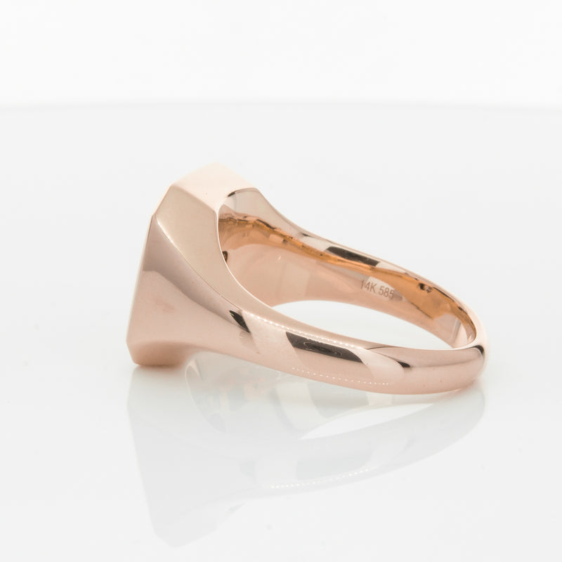 14ct Rose Gold Diamond Mens Signet Ring-Ring-Walker & Hall