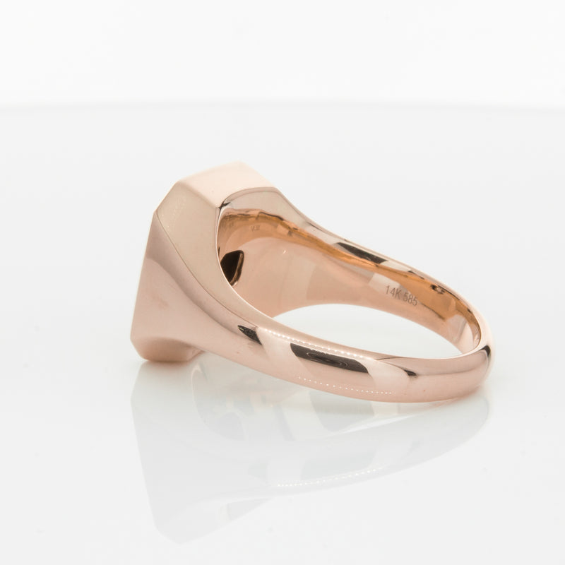 14ct Rose Gold Diamond Mens Signet Ring-Ring-Walker & Hall
