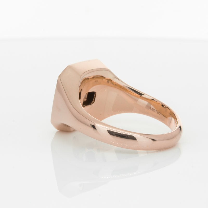 14ct Rose Gold Diamond Mens Signet Ring-Ring-Walker & Hall