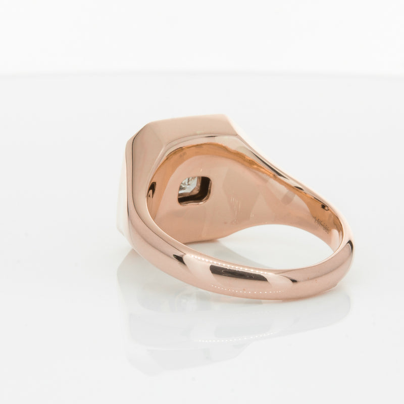 14ct Rose Gold Diamond Mens Signet Ring-Ring-Walker & Hall