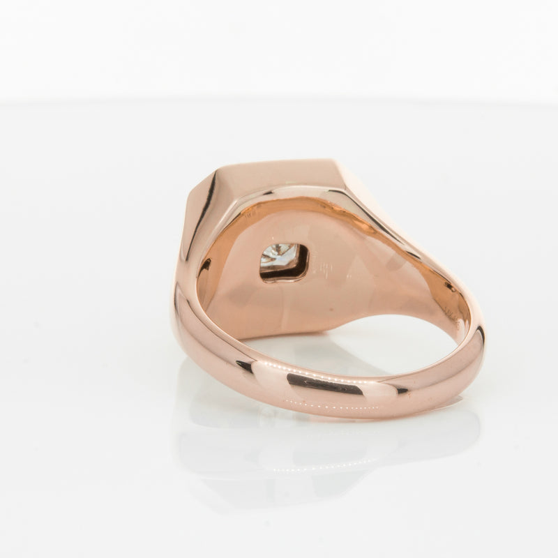 14ct Rose Gold Diamond Mens Signet Ring-Ring-Walker & Hall