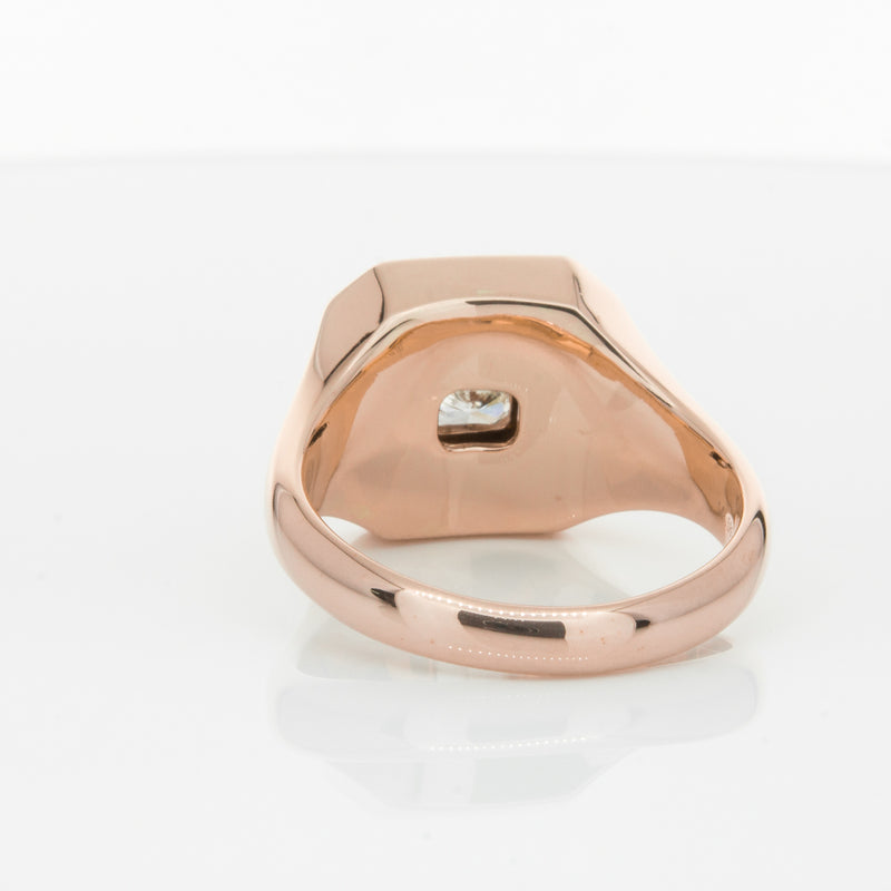 14ct Rose Gold Diamond Mens Signet Ring-Ring-Walker & Hall