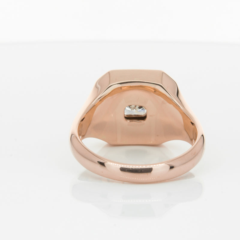 14ct Rose Gold Diamond Mens Signet Ring-Ring-Walker & Hall