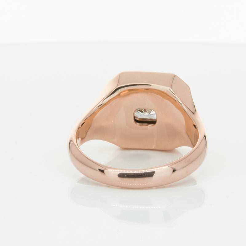 14ct Rose Gold Diamond Mens Signet Ring-Ring-Walker & Hall