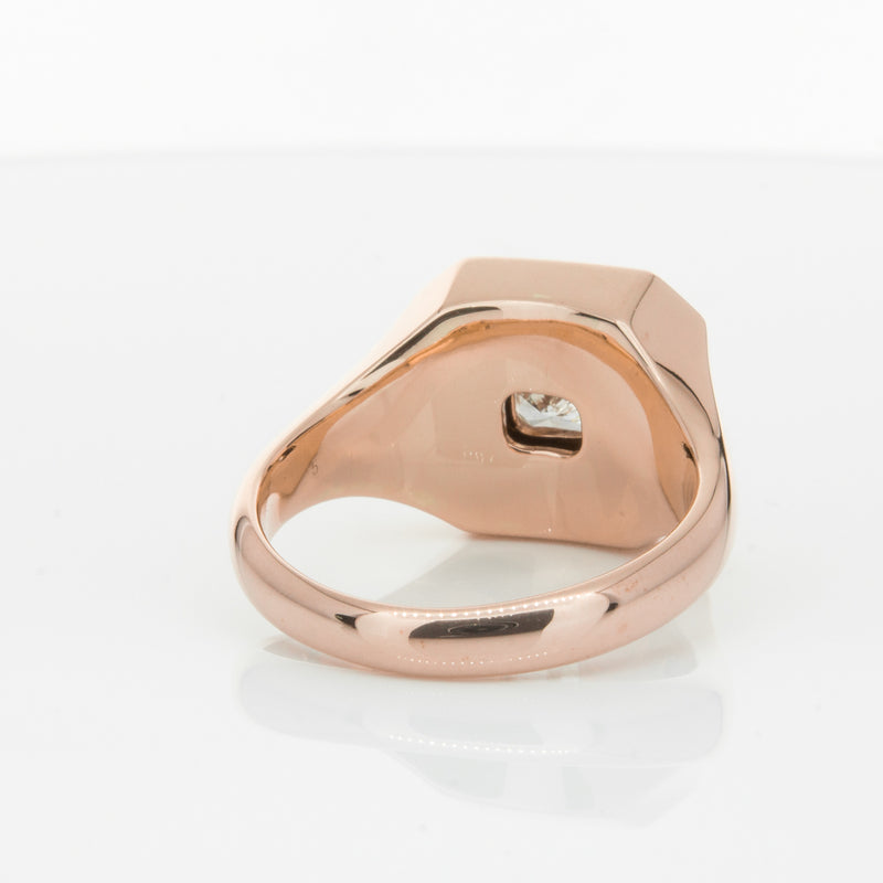 14ct Rose Gold Diamond Mens Signet Ring-Ring-Walker & Hall