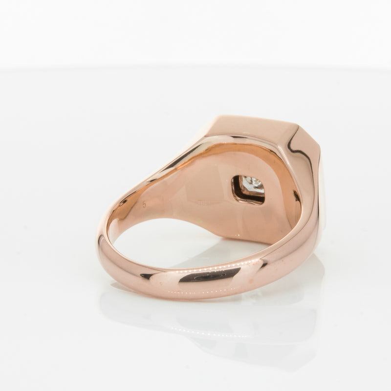 14ct Rose Gold Diamond Mens Signet Ring-Ring-Walker & Hall