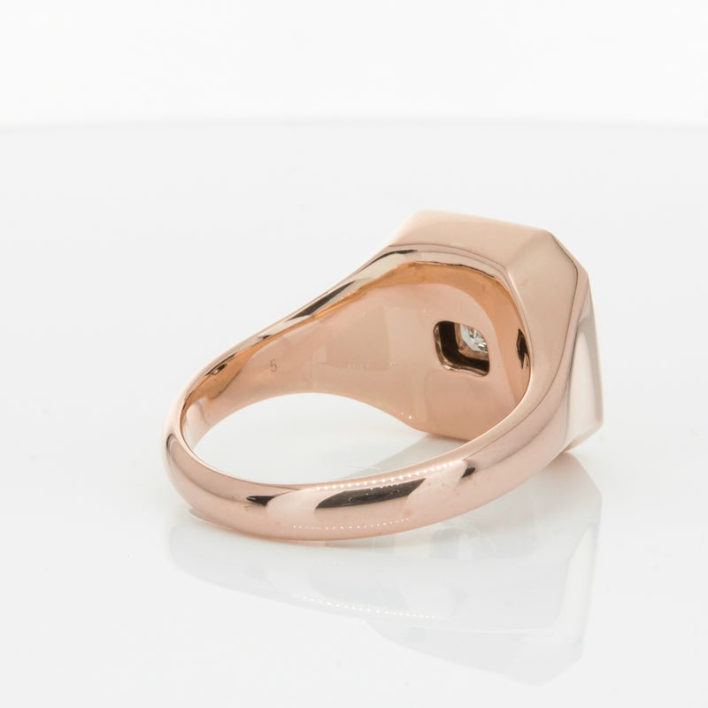 14ct Rose Gold Diamond Mens Signet Ring-Ring-Walker & Hall