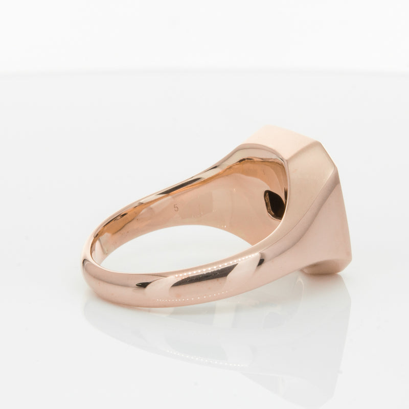 14ct Rose Gold Diamond Mens Signet Ring-Ring-Walker & Hall