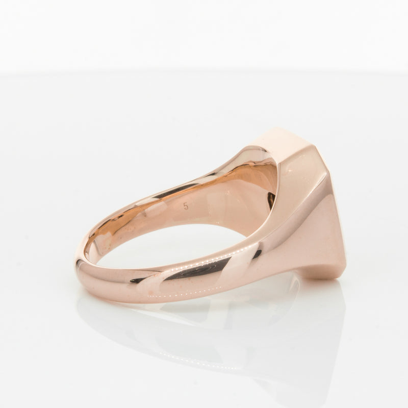 14ct Rose Gold Diamond Mens Signet Ring-Ring-Walker & Hall