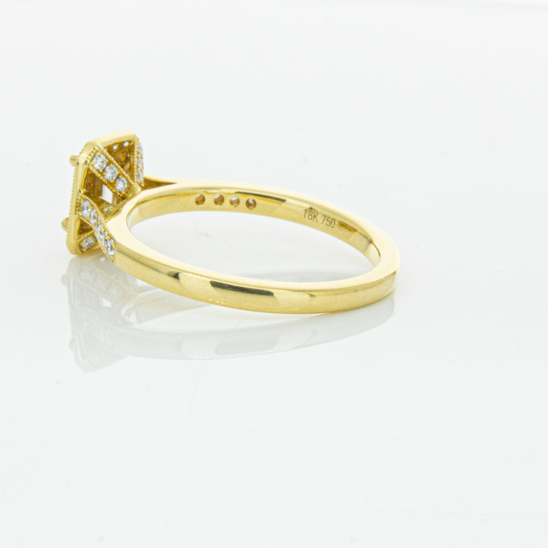 18ct Yellow Gold .50ct Emerald Cut Diamond Aria Ring-Ring-Walker & Hall