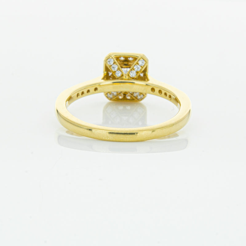 18ct Yellow Gold .50ct Emerald Cut Diamond Aria Ring-Ring-Walker & Hall