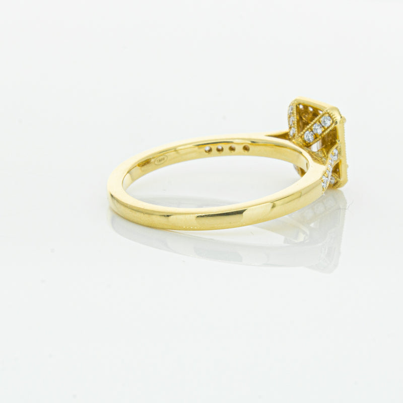 18ct Yellow Gold .50ct Emerald Cut Diamond Aria Ring-Ring-Walker & Hall