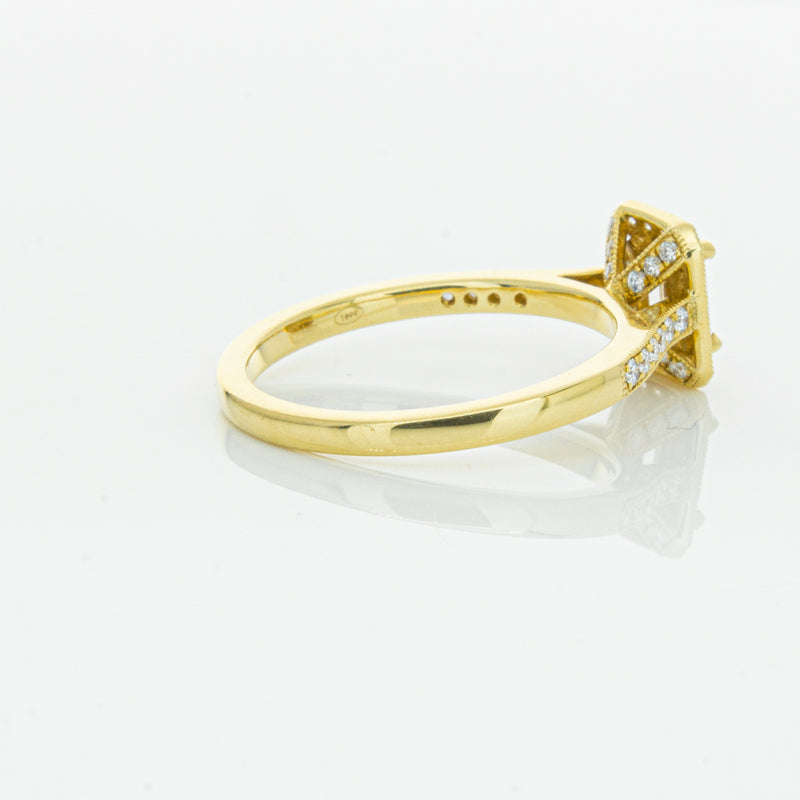 18ct Yellow Gold .50ct Emerald Cut Diamond Aria Ring-Ring-Walker & Hall