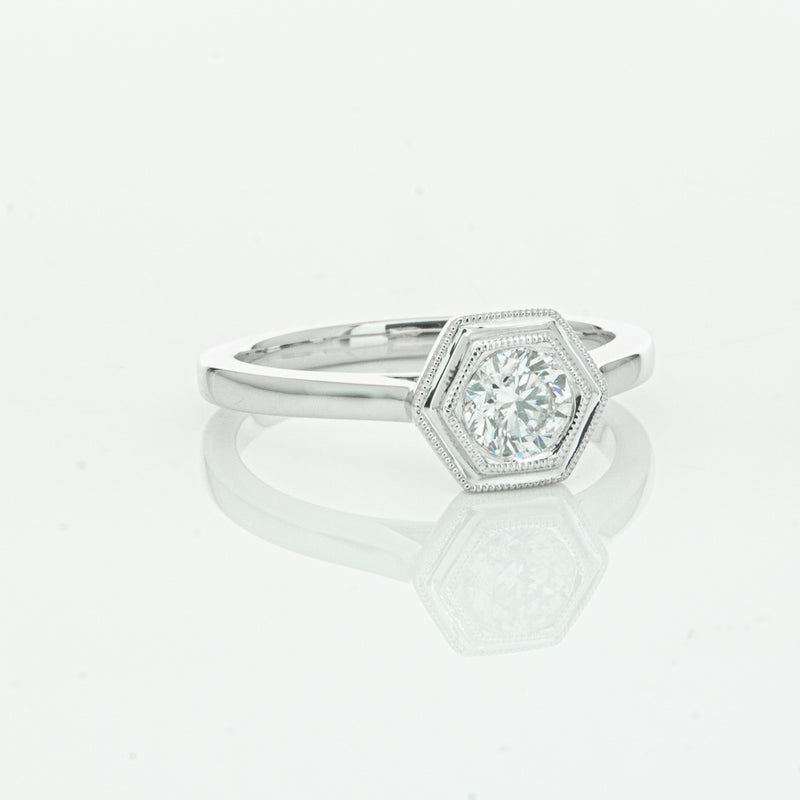 18ct White Gold Diamond Windsor Ring-Ring-Walker & Hall