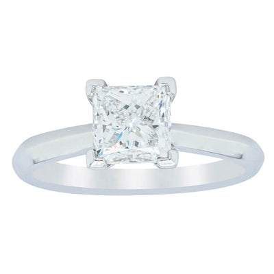 18ct White Gold 1.51ct Princess Cut Diamond Venetian Ring-Ring-Walker & Hall