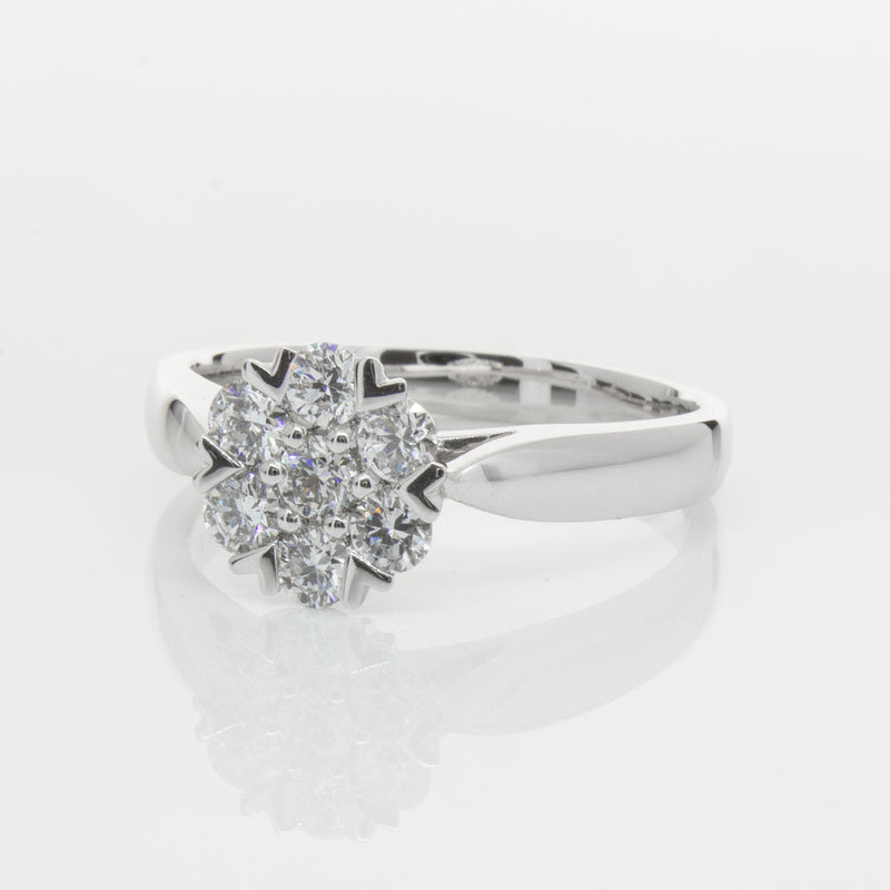 18ct White Gold .75ct Diamond Lotus Ring-Ring-Walker & Hall