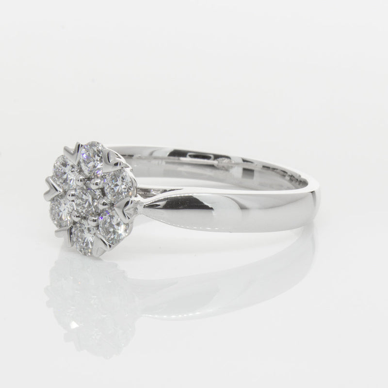 18ct White Gold .75ct Diamond Lotus Ring-Ring-Walker & Hall