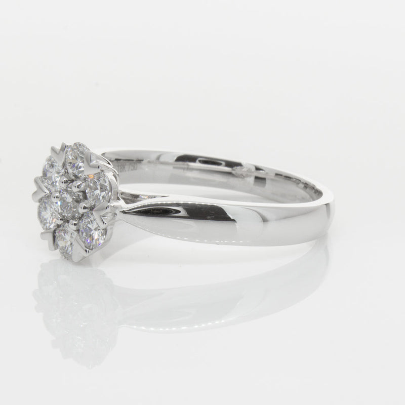 18ct White Gold .75ct Diamond Lotus Ring-Ring-Walker & Hall