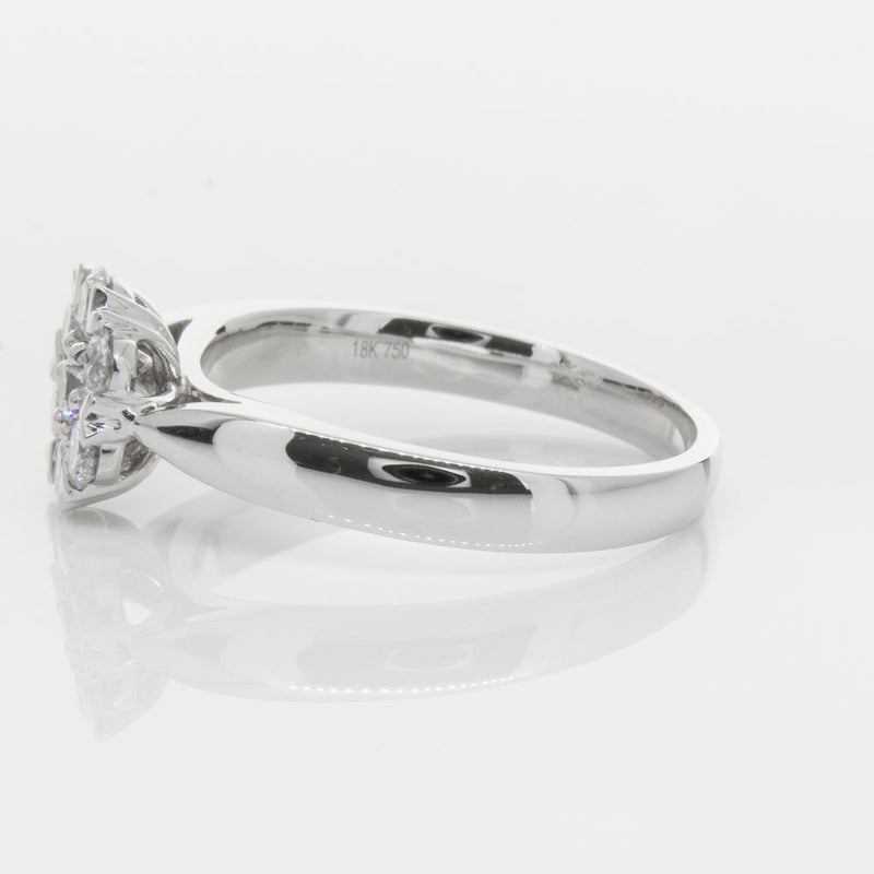 18ct White Gold .75ct Diamond Lotus Ring-Ring-Walker & Hall