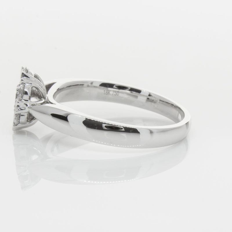 18ct White Gold .75ct Diamond Lotus Ring-Ring-Walker & Hall