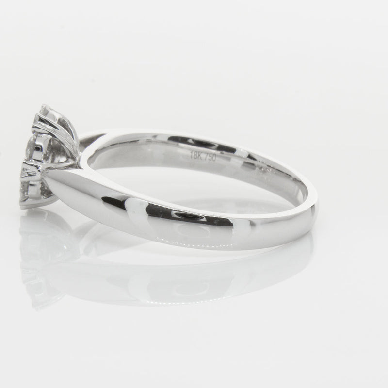 18ct White Gold .75ct Diamond Lotus Ring-Ring-Walker & Hall