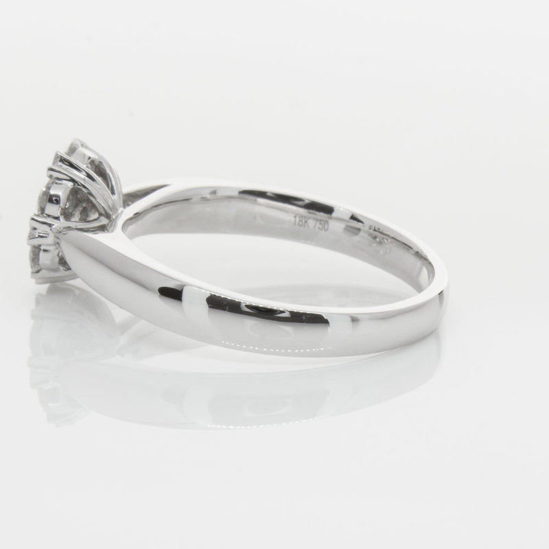 18ct White Gold .75ct Diamond Lotus Ring-Ring-Walker & Hall