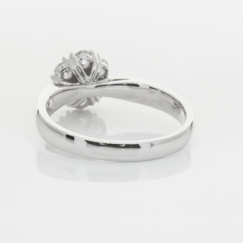 18ct White Gold .75ct Diamond Lotus Ring-Ring-Walker & Hall