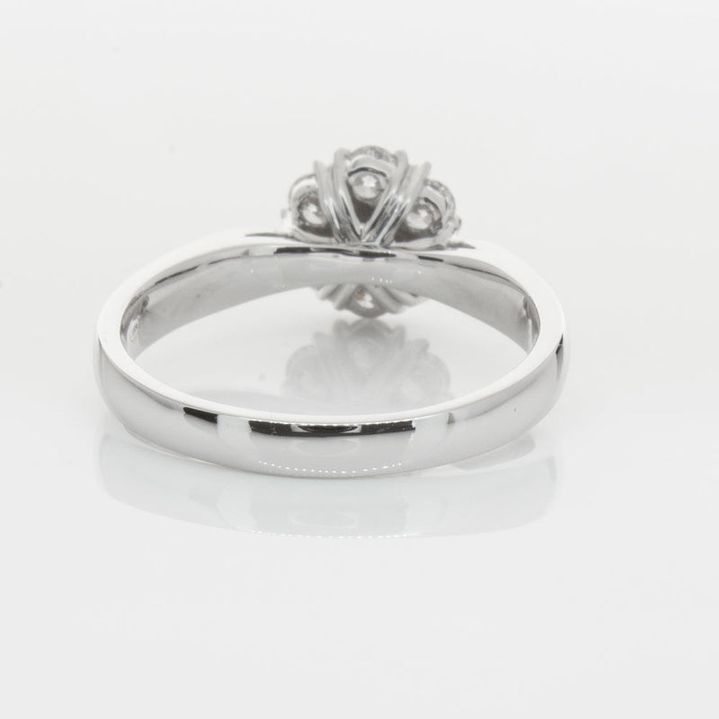 18ct White Gold .75ct Diamond Lotus Ring-Ring-Walker & Hall