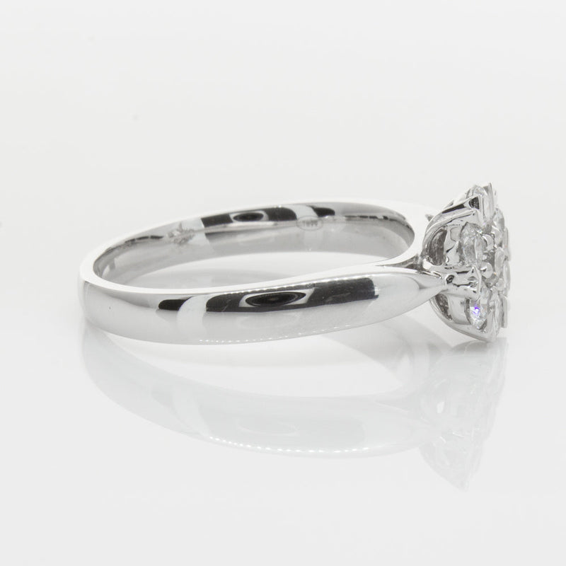 18ct White Gold .75ct Diamond Lotus Ring-Ring-Walker & Hall