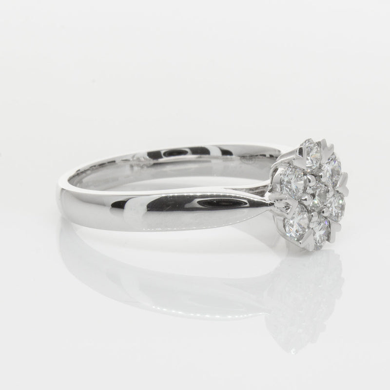 18ct White Gold .75ct Diamond Lotus Ring-Ring-Walker & Hall