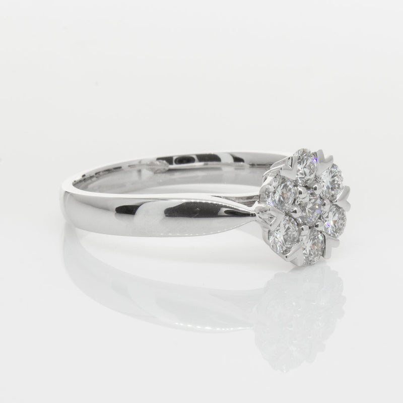 18ct White Gold .75ct Diamond Lotus Ring-Ring-Walker & Hall