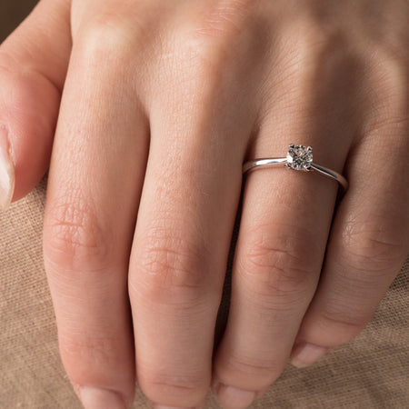 18ct White Gold .42ct Flawless Diamond Ring-Ring-Walker & Hall