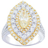 18ct White & Yellow Gold Marquise Cut Diamond Halo Ring-Ring-Walker & Hall