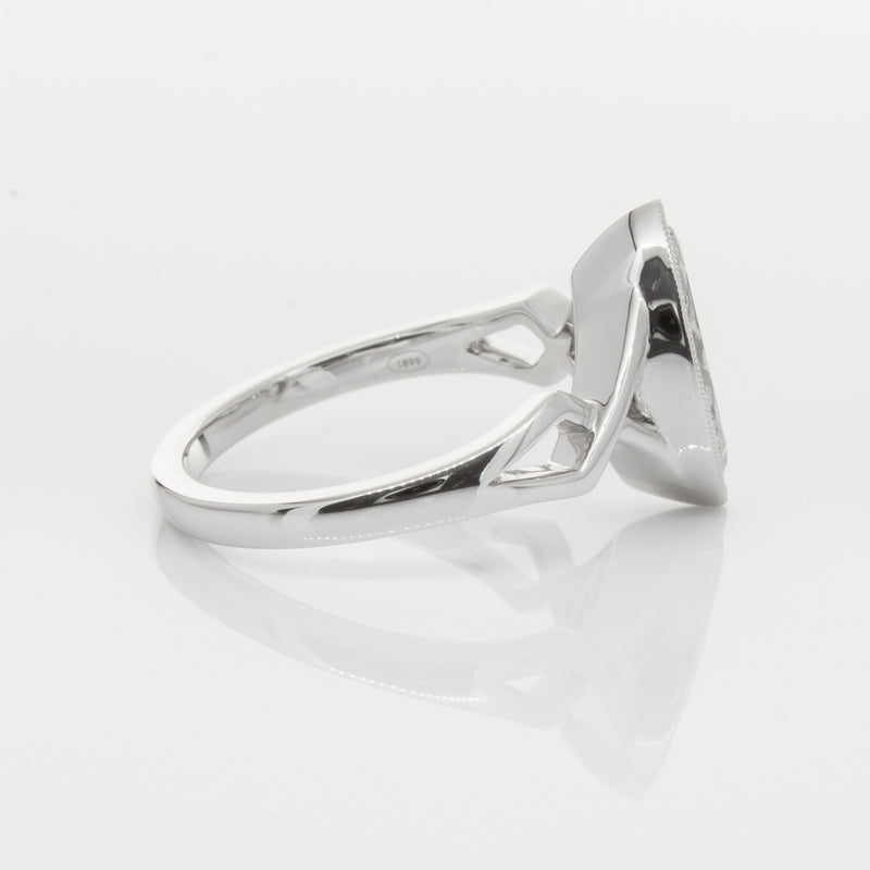 18ct White Gold Marquise Diamond Ring-Ring-Walker & Hall