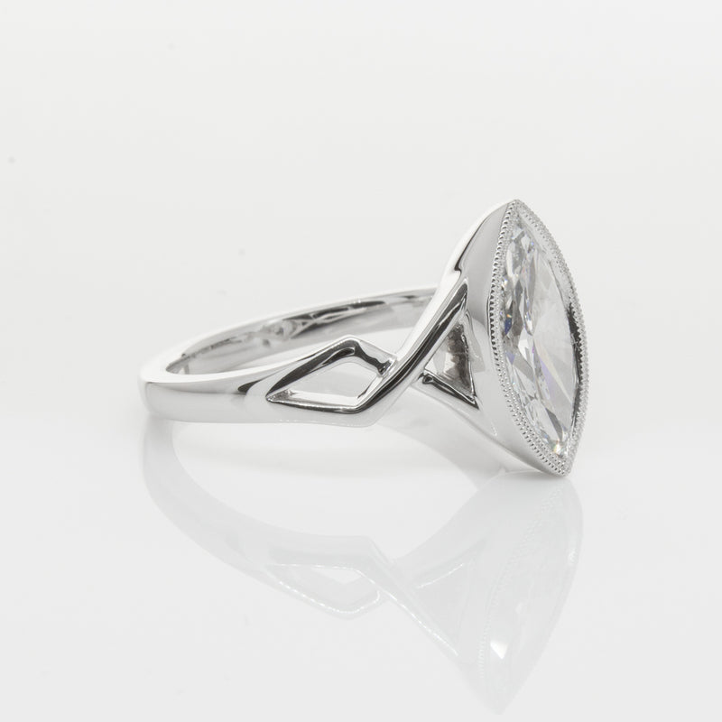 18ct White Gold Marquise Diamond Ring-Ring-Walker & Hall