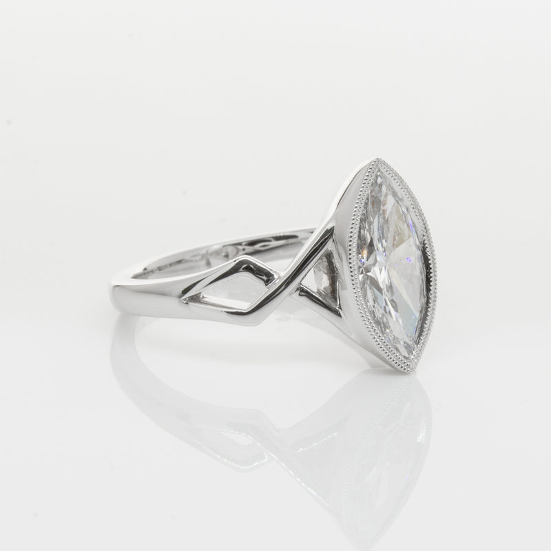 18ct White Gold Marquise Diamond Ring-Ring-Walker & Hall