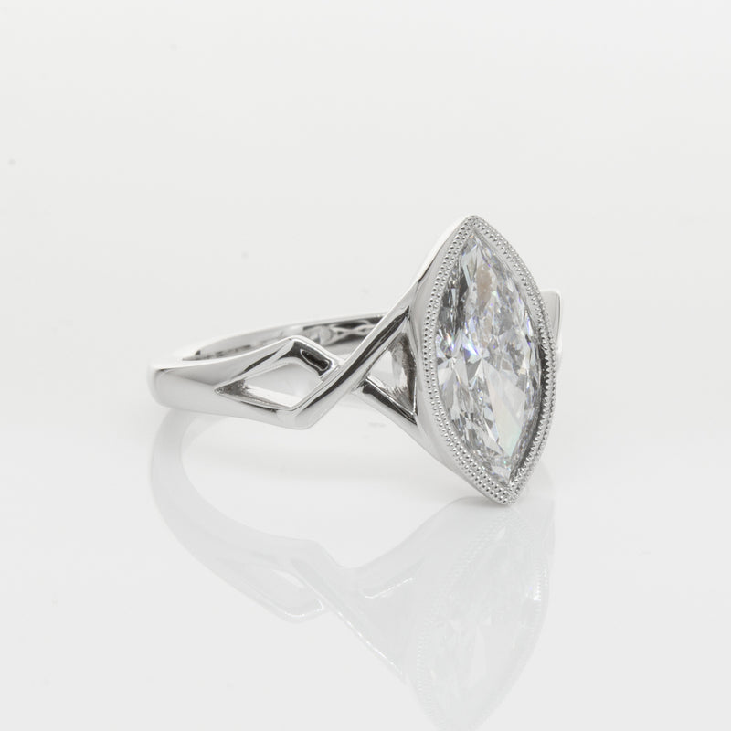 18ct White Gold Marquise Diamond Ring-Ring-Walker & Hall