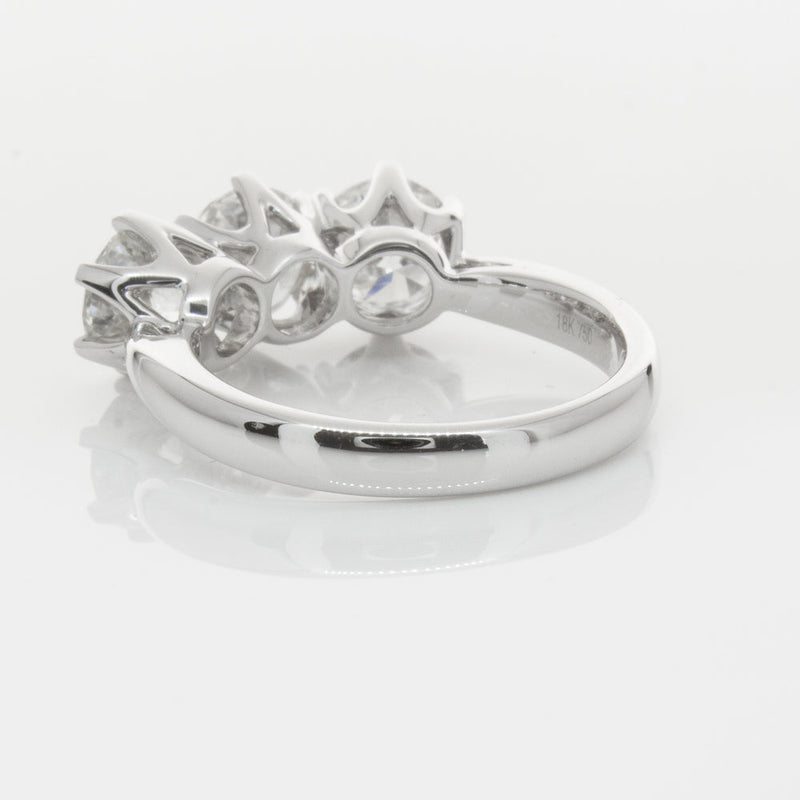18ct White Gold 3.00ct Diamond Trilogy Ring-Ring-Walker & Hall