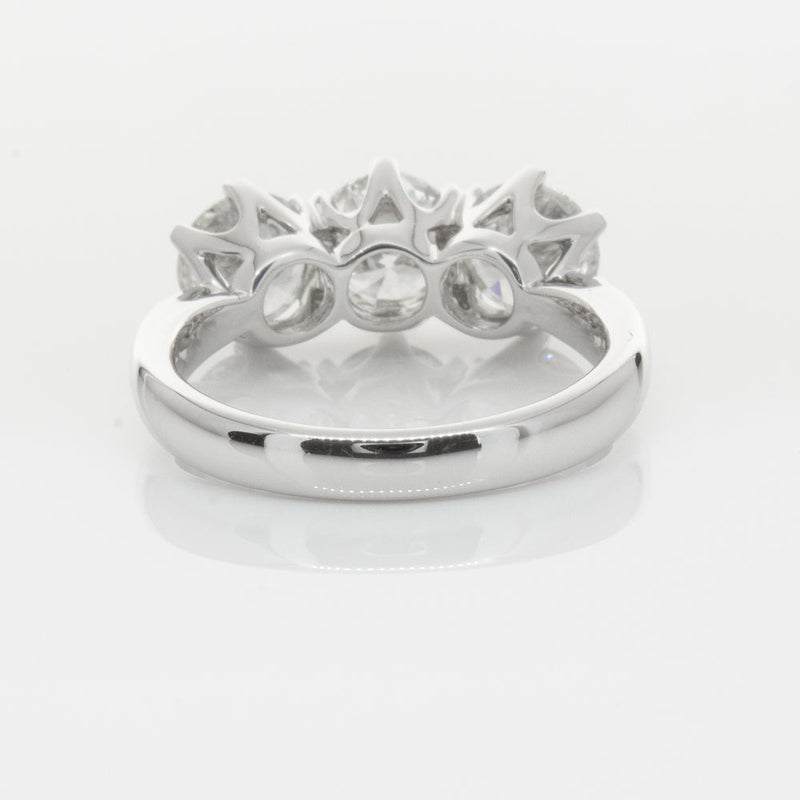18ct White Gold 3.00ct Diamond Trilogy Ring-Ring-Walker & Hall