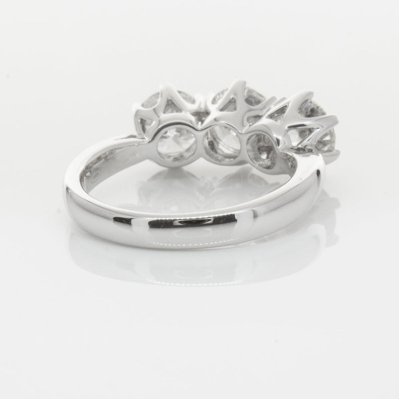18ct White Gold 3.00ct Diamond Trilogy Ring-Ring-Walker & Hall