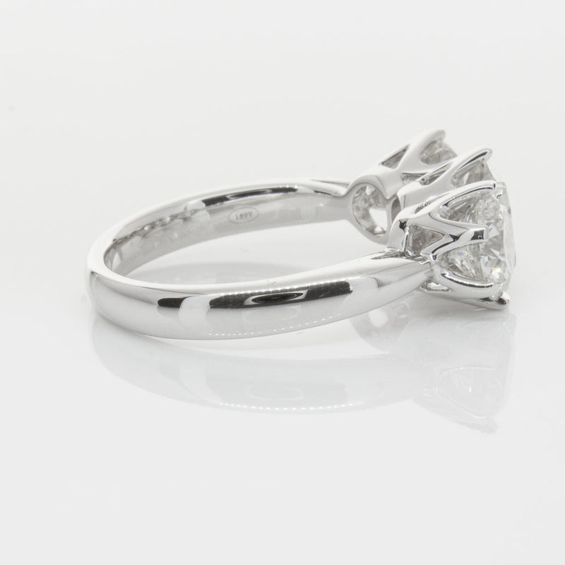 18ct White Gold 3.00ct Diamond Trilogy Ring-Ring-Walker & Hall