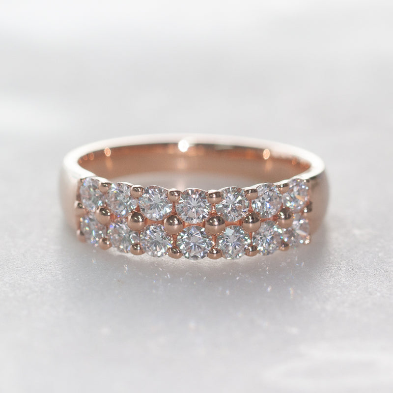 18ct Rose Gold 1.00ct Diamond Apollo Ring-Ring-Walker & Hall