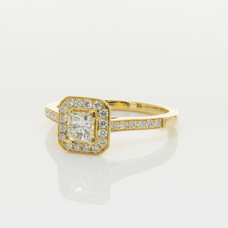 18ct Yellow Gold .50ct Princess Cut Diamond Mandalay Ring-Ring-Walker & Hall