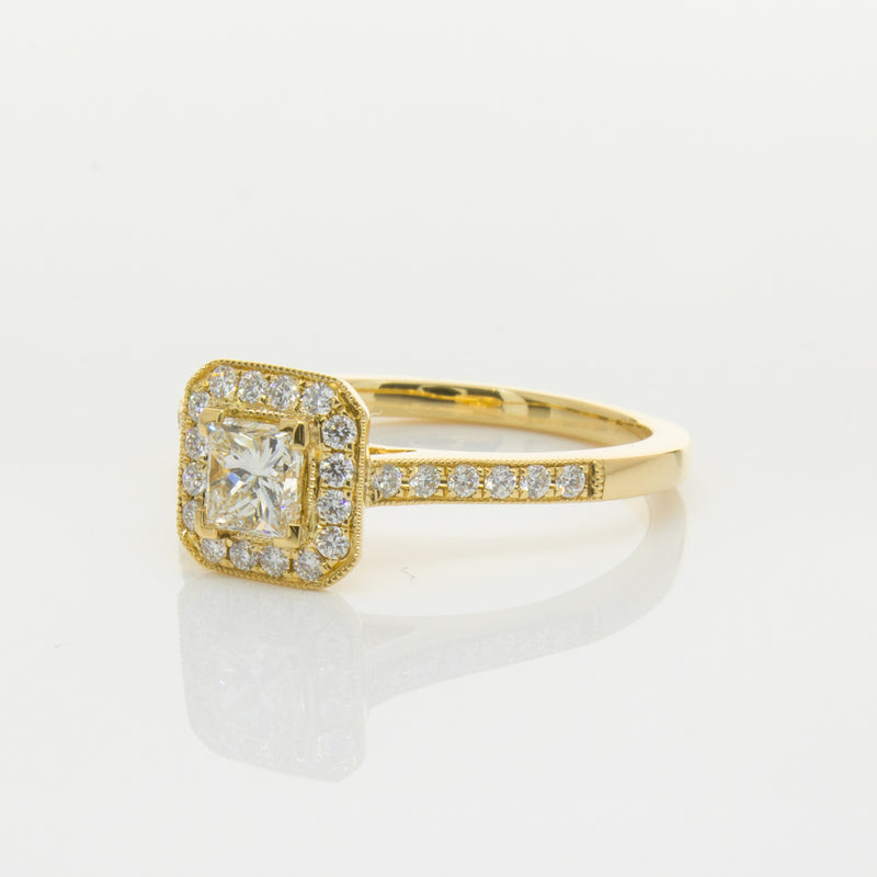 18ct Yellow Gold .50ct Princess Cut Diamond Mandalay Ring-Ring-Walker & Hall
