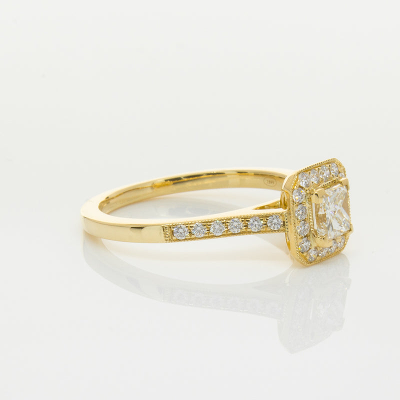 18ct Yellow Gold .50ct Princess Cut Diamond Mandalay Ring-Ring-Walker & Hall