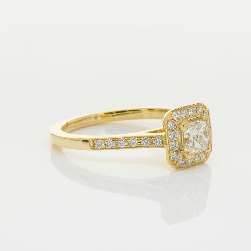 18ct Yellow Gold .50ct Princess Cut Diamond Mandalay Ring-Ring-Walker & Hall