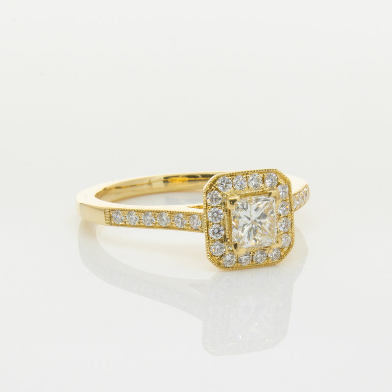 18ct Yellow Gold .50ct Princess Cut Diamond Mandalay Ring-Ring-Walker & Hall