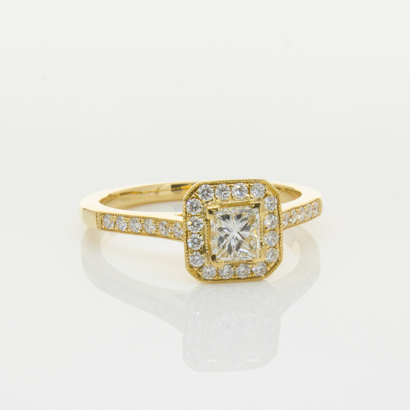 18ct Yellow Gold .50ct Princess Cut Diamond Mandalay Ring-Ring-Walker & Hall